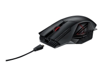 ASUS ROG Spatha - Mus - høyrehendt - laser - 12 knapper - trådløs, kablet - 2.4 GHz - USB trådløs mottaker - titansvart - for 15 ROG Strix G15 ROG Zephyrus G14 TUF Gaming F15 F17 FX505 TUF505 ZenBook 13 14