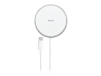 DELTACO QI-1034 - Trådløs ladepute - 15 watt - hvit - for Apple iPhone 12, 12 mini, 12 Pro, 12 Pro Max, 13, 13 mini, 13 Pro, 13 Pro Max