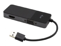 i-Tec - Adapterkabel - USB-type A hann til HD-15 (VGA), HDMI hunn - 14 cm - svart - 4K-støtte, 1080p-støtte, active chip