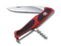 Victorinox Ranger Grip 52, Locking blade knife, Multi-tool knife, Svart, Metallisk, Rød, 5 verktøy, 13 cm, 17,5 mm