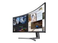 Samsung C49RG90SSU - CRG9 Series - QLED-monitor - kurvet - 49 (48.8 synlig) - 5120 x 1440 Dual Quad HD @ 120 Hz - VA - 1000 cd/m² - 3000:1 - DisplayHDR 1000 - 4 ms - HDMI, 2xDisplayPort - mørkegrå/blå
