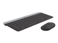 Logitech Slim Wireless Combo MK470 - Tastatur- og mussett - trådløs - 2.4 GHz - US International - grafitt