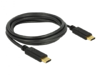 Delock - USB-kabel - USB-C (hann) til USB-C (hann) - USB 2.0 - 5 A - 2 m - svart