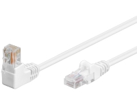 CAT 5e Patchkabel vinklet 1x 90°, U/UTP, hvid