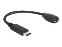 Delock - USB-adapter - USB-C (hann) til Micro-USB type B (hunn) - USB 3.1 - 15 cm - svart