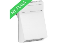 LAURITZ KNUDSEN Dataudtag FUGA T3 - 1,5 modul vinkel, for 2 stk. Actassi konnektor, leveres uden konnektor, farve: hvid