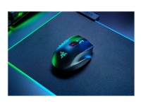 Razer Naga Pro - Mus - ergonomisk - høyrehendt - optisk - 20 knapper - trådløs - Bluetooth - Bluetooth USB-adapter