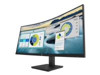 HP P34hc G4 - P-Series - LED-skærm - kurvet - 34 - 3440 x 1440 WQHD @ 60 Hz - VA - 250 cd/m² - 3500:1 - 5 ms - HDMI, DisplayPort, USB-C - højtalere - sort