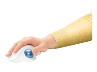 Logitech ERGO M575 - Styrekule - optisk - 5 knapper - trådløs - 2.4 GHz, Bluetooth 5.0 LE - USB trådløs mottaker - gulaktig hvit