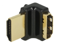 Delock - HDMI-adapter - HDMI hunn til HDMI hann - svart - 90°-kontakt, 4K-støtte