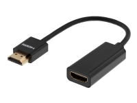 DELTACO HDMI-1088 - HDMI-forlengelseskabel med Ethernet - HDMI hann til HDMI hunn - 10 cm - svart