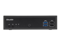 Shuttle XPC slim DH02U - Barebone - Slim-PC - 1 x Celeron 3865U / 1.8 GHz ULV - RAM 0 GB - NVIDIA GeForce GTX 1050 - GigE - svart