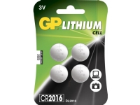GP Batteries Lithium CR2016, Engangsbatteri, CR2016, Lithium-Manganese Dioxide (LiMnO2), 3 V, 4 stykker, 90 mAh
