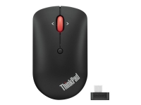 Lenovo ThinkPad Compact - Mus - høyre- og venstrehåndet - optisk - 4 knapper - trådløs - 2.4 GHz - USB-C trådløs mottaker - svart - OEM - for IdeaPad 3 15 3 17 K14 Gen 1 ThinkBook 14 G4+ IAP ThinkPad L14 Gen 3 X1 Carbon Gen 10