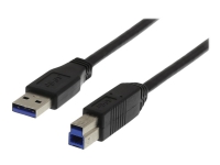 DELTACO USB3-120S - USB-kabel - USB-type A (hann) til USB Type B (hann) - USB 3.0 - 2 m - svart