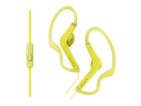 Sony MDR-AS210AP - Sport - ørepropper med mikrofon - ørepropp - over-øret-montering - kablet - 3,5 mm jakk - gul