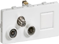 LK FUGA Antenneudtag TV/R/SAT slutdåse + RJ45, type TD352, Class A+, 2 modul, hvid