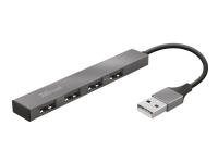 Trust Halyx Aluminium 4-Port Mini USB Hub - Hub - 4 x USB 2.0 - stasjonær