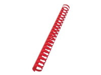 GBC CombBind - 25 mm - 21 ringer - A4 (210 x 297 mm) - 225 ark - rød - 50 stk plastbindekam