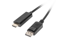 Lanberg CA-DPHD-10CC-0050-BK, 5 m, DisplayPort, HDMI, Hankjønn, Hankjønn, Rett