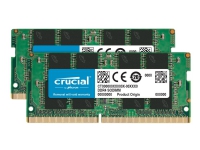 Crucial - DDR4 - sett - 16 GB: 2 x 8 GB - SO DIMM 260-pin - 3200 MHz / PC4-25600 - CL22 - 1.2 V - ikke-bufret - ikke-ECC