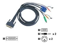 ATEN 2L-1710P - Tastatur / video / mus / lydkabel - PS/2, HD-15 (VGA), ministereojakk, minijakk (hann) til DB-15 (hann) - 10 m