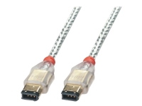 Lindy Premium - IEEE 1394-kabel - 6 pin FireWire (hann) til 6 pin FireWire (hann) - 1 m - formstøpt - gjennomsiktig