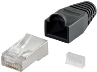 RJ45-hanstik, CAT 5e STP skærmet med knækbeskyttelsestylle