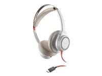 Poly Blackwire 7225 - Hodesett - on-ear - kablet - aktiv støydemping - USB-C - hvit - Certified for Microsoft Teams