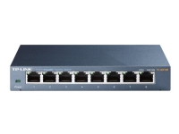 TP-Link TL-SG108 8-port Metal Gigabit Switch - Switch - ikke-styrt - 8 x 10/100/1000 - stasjonær