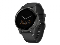 Garmin vívoactive 4S - 40 mm - svart - sportsur med bånd - silikon - svart - håndleddstørrelse: 110-175 mm - display 1.1 - Bluetooth, Wi-Fi, NFC, ANT+ - 40 g