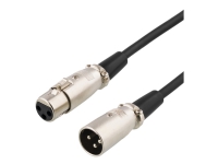 DELTACO XLR-1020-K - Lydforlengelseskabel - XLR3 hunn til XLR3 hann - 2 m - svart