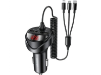Usams charger USAMS Load. alone. 2xUSB + cables 3in1 C22 (lightning + microUSB + USB-C) black/black CC119TC01 (US-CC119)