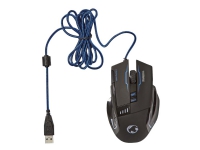 Nedis Gaming Xyawul - Mus - ergonomisk - høyrehendt - optisk - 8 knapper - kablet - USB - svart