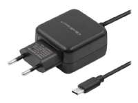 Qoltec - Strømadapter - 12 watt - 2.4 A (USB-C) - svart