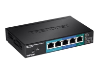 TRENDnet TPE P521ES - Switch - smart - 1 x 10/100/1000 (PoE+ input) + 2 x 10/100/1000 (PoE) + 2 x 10/100/1000 - stasjonær - PoE+ (18 W)
