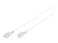 DIGITUS Slim - Koblingskabel - RJ-45 (hann) til RJ-45 (hann) - 1 m - UTP - CAT 6 - halogenfri, formstøpt, uten hindringer - grå