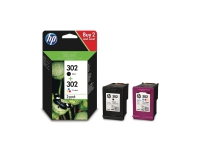 HP 302, Original, Pigmentbasert blekk, Svart, Cyan, Fiolblå, Gult, HP, Multi pack, HP DeskJet 1110, 2130, 2132, 2134, 3630, 3634 / HP ENVY 4520, 4522, 4524, 4527 / HP OfficeJet...