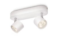 Philips MyLiving - Vegglampe - LED x 2 - total: 8 W - varmt hvitt lys - 2700 K - hvit