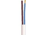 Tilledning rund, pvc 2x0,75 mm² PKL hvid 300/300V ring, kabeldiameter 4,9-6,3 mm - (100 meter)
