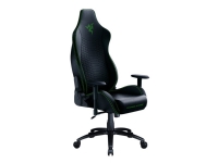 Razer Iskur X XL - Stol - ergonomisk - armlener - T-formet - syntetisk skinn, metall, metallramme, høytetthets støpt skum, kryssfinerramme - svart, grønn