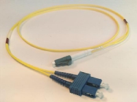 Patchkabel LC-SC 9/125 OS2 singlemode, duplex, længde: 1,0 meter, farve: gul med LSZH kappe