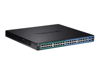 TRENDnet TL2 PG484 - Switch - Styrt - 24 x 10/100/1000 + 24 x 10/100/1000 (PoE+) + 4 x delt Gigabit SFP - rackmonterbar - PoE+ (370 W)