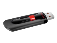 SanDisk Cruzer Glide - USB-flashstasjon - 32 GB - USB 2.0 - svart, rød