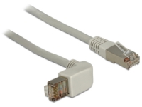 Delock - Koblingskabel - RJ-45 (hann) til RJ-45 (hann) - 50 cm - skjermet, beskyttet tvunnet parkabel (STTP) - CAT 6 - 90°-kontakt - grå