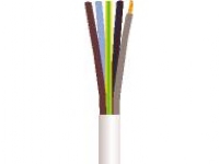 Tilledning rund, pvc 5G0,75 mm² H05VV-F hvid 300/500V ring, kabeldiameter 9,3 mm - (50 meter)