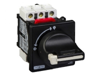 SCHNEIDER ELECTRIC Forsyningsadskiller 3 polet 20A Komplet afbryder til frontmontage Et-huls montage. Sort drejegreb