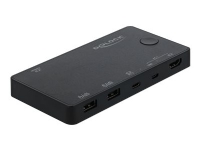 Delock HDMI / USB-C KVM Switch 4K 60 Hz with USB 2.0 - KVM / lyd / USB-svitsj - 1 lokalbruker - stasjonær