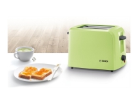 Bosch CompactClass TAT3A016 - Brødrister - 2 skive - 2 Spor - svart/grå/grønn