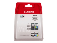 Canon PG-560 / CL-561 Multipack - 2-pack - svart, farge (cyan, magenta, gul) - original - blekkpatron - for PIXMA TS5350, TS5350a, TS5351, TS5351a, TS5352, TS5352a, TS5353, TS5353a, TS7450, TS7451